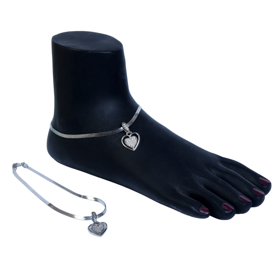 Celestial Charm Anklet - Sterling Silver Chain Anklet with Star and Moon Pendant for Women