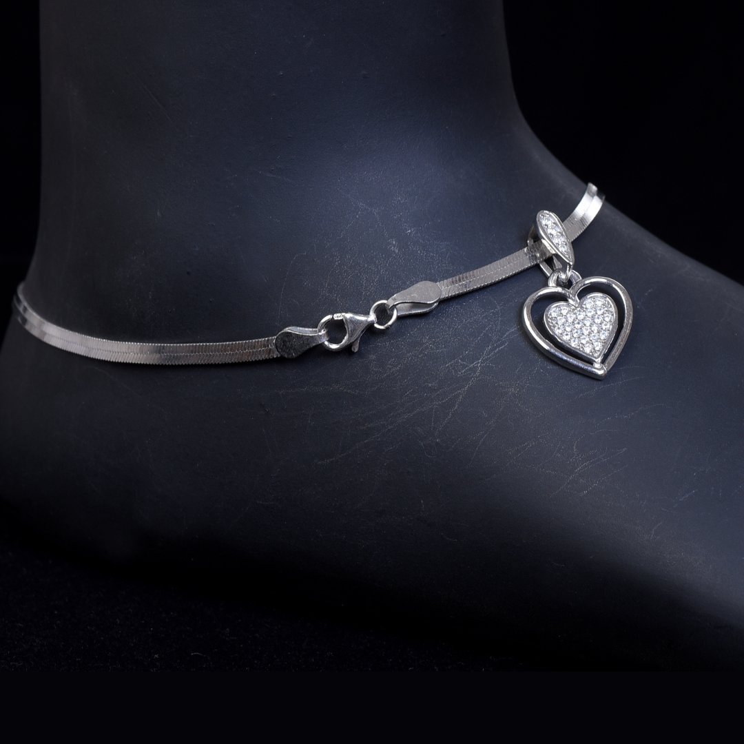 Celestial Charm Anklet - Sterling Silver Chain Anklet with Star and Moon Pendant for Women